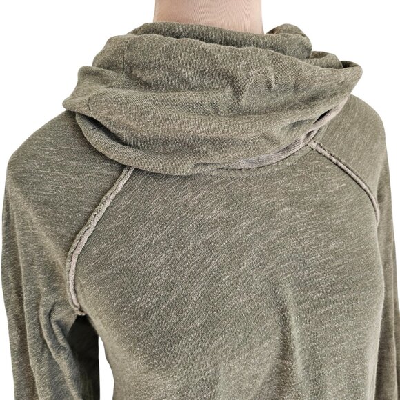 Free People FP Beach Cotton Cocoon Cowl Pullover Top Green Sz OS - Picture 4 of 12